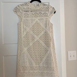 White lace high neck dress size XS